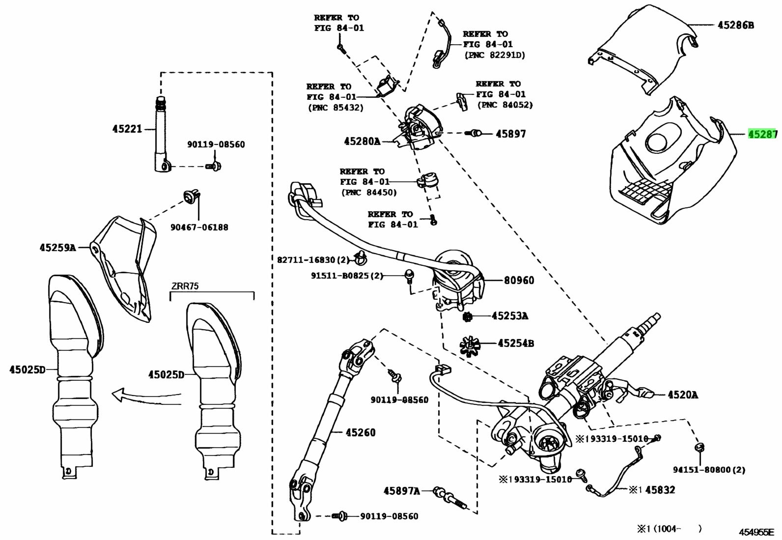 Buy Genuine Toyota 4528728440B0 (45287-28440-B0) Cover, Steering Column ...