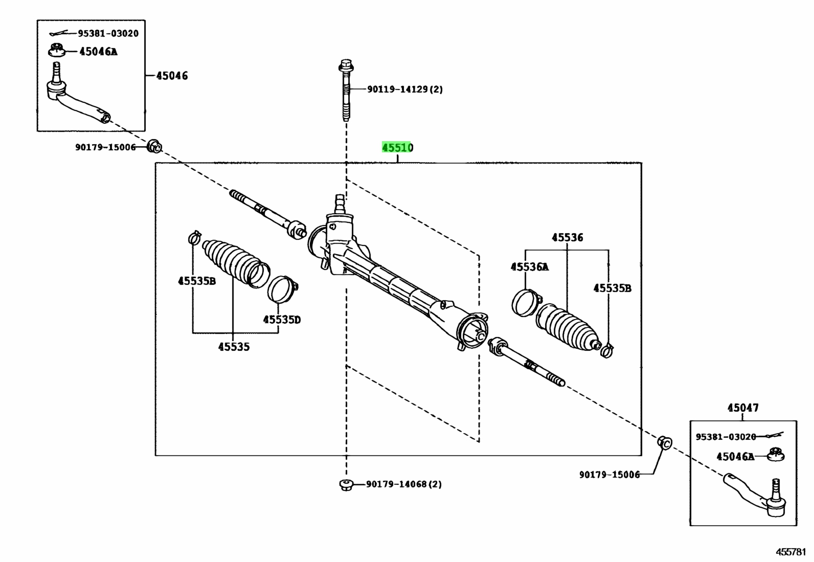 Toyota Gear Assy Steering