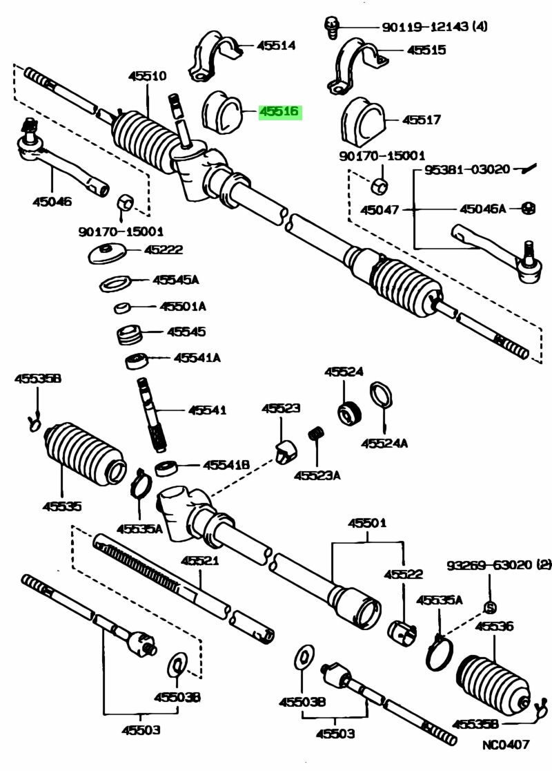 Buy Genuine Toyota 4551620050 (45516-20050) Grommet, Steering Rack ...