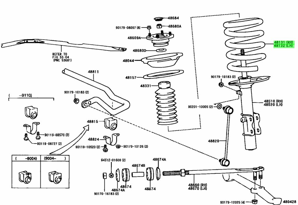 Genuine Toyota 4813117280 - SPRING, FRONT COIL