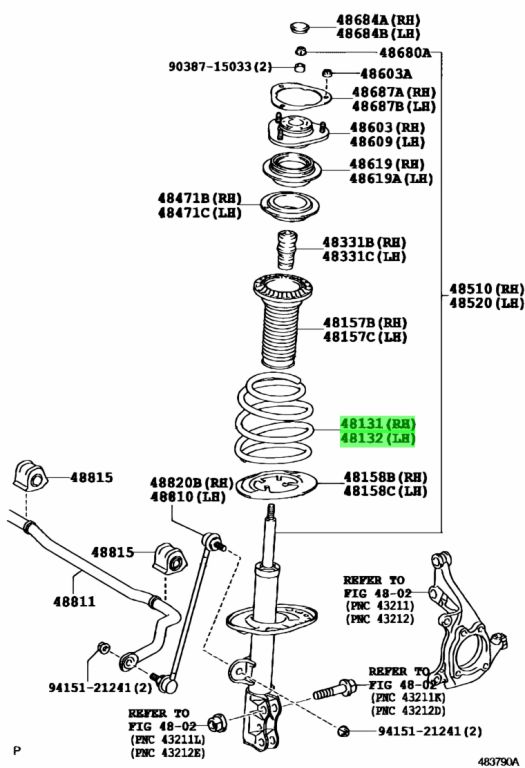 Genuine Toyota 4813142610 - SPRING, FRONT COIL
