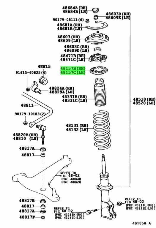 Toyota 4815717030 - Проставка пружины резиновая
