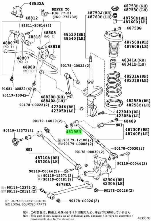 Buy Genuine Toyota 4819848010 (48198-48010) Cam, Camber Adjust, No.2 ...