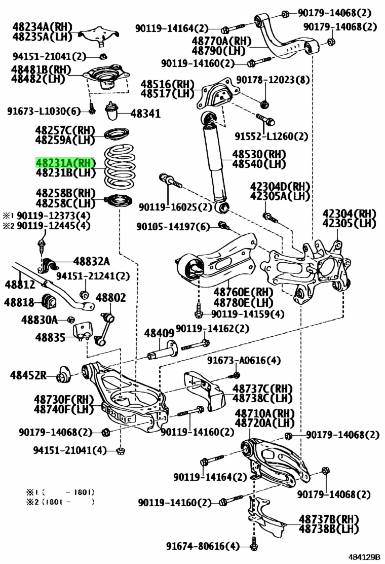 Buy Genuine Toyota 4823158190 (48231-58190) Spring, Coil, Rear. Prices ...