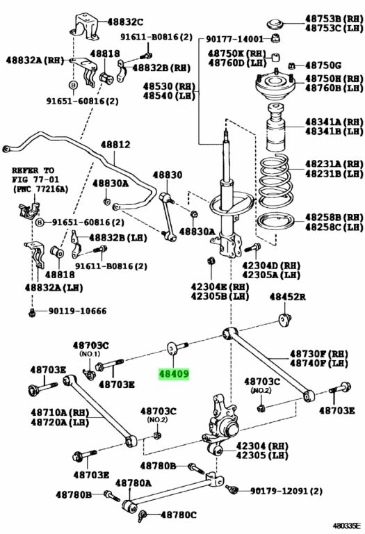 Buy Genuine Toyota 4840932030 (48409-32030) Cam Sub-Assy, Rear ...