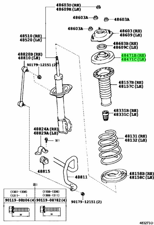 Buy Genuine Toyota 4847141012 (48471-41012) Seat, Front Coil Spring ...