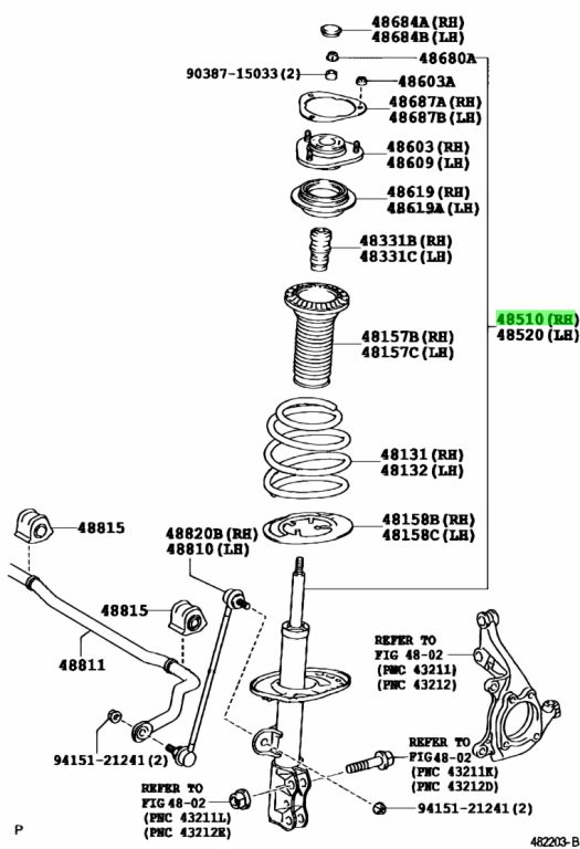 Buy Genuine Toyota 4851080285 (48510-80285) Absorber Assy, Shock, Front ...