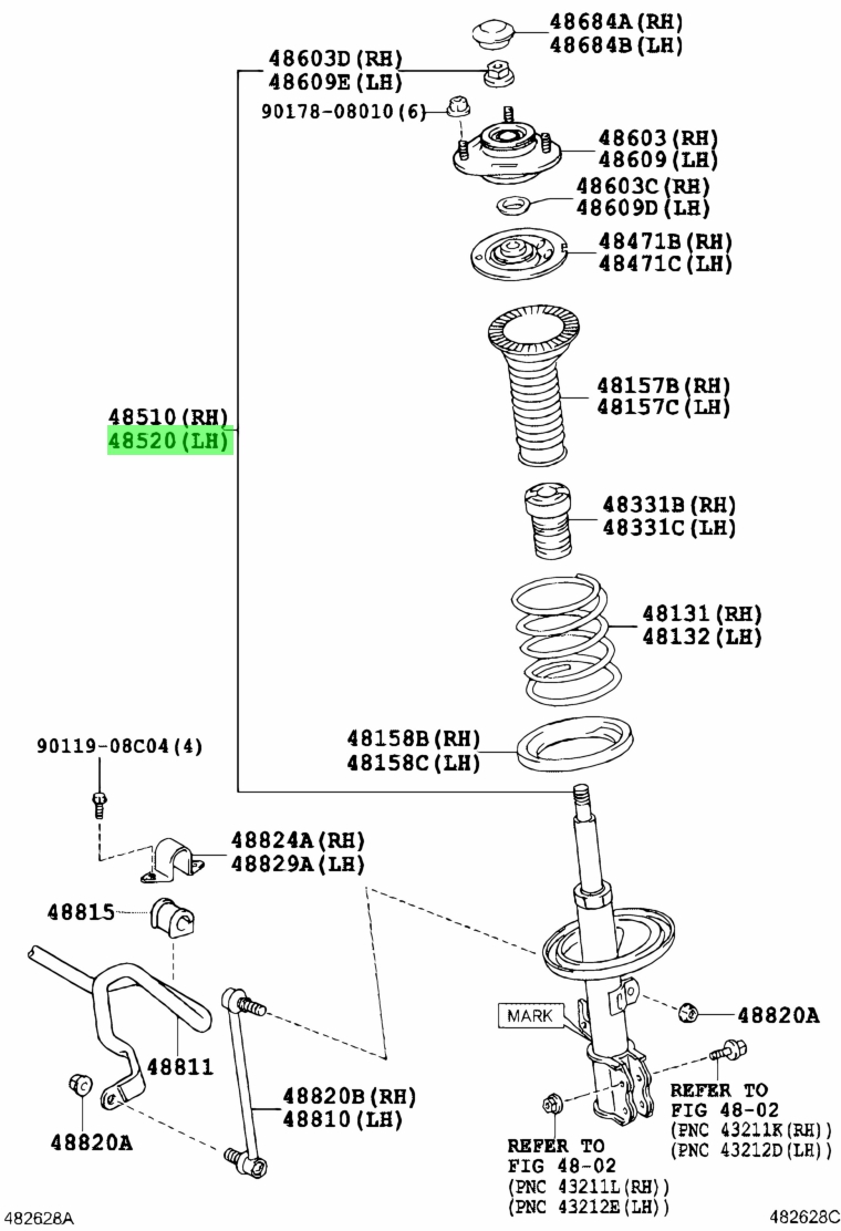 Buy Genuine Toyota 4852080249 (4852080249) Absorber Assy, Shock, Front