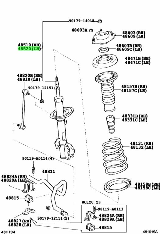 Buy Genuine Toyota 48520A9160 (48520-A9160) Absorber Assy, Shock, Front ...