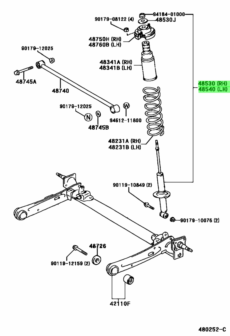 Buy Genuine Toyota 4853049085 (48530-49085) Absorber Assy, Shock, Rear ...