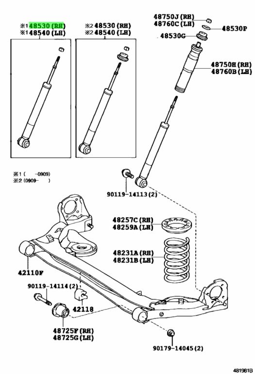 Buy Genuine Toyota 4853149465 (48531-49465) Absorber Assy, Shock, Rear ...