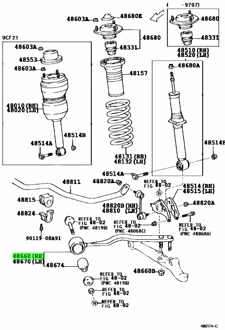 Buy Genuine Toyota 4866050041 (48660-50041) Bar Assy, Strut, Rh. Prices ...