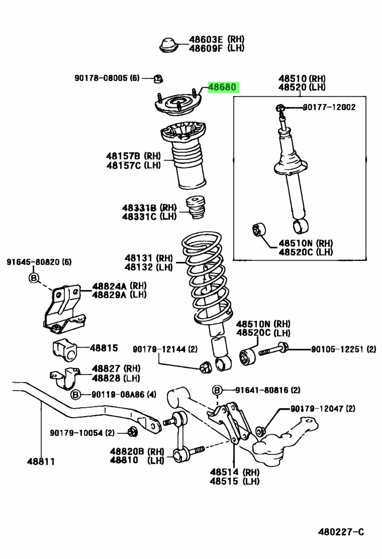 Buy Genuine Toyota 4868022020 (48680-22020) Support Assy, Front ...