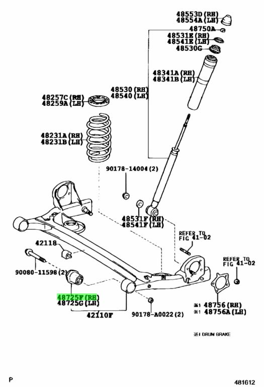 Buy Genuine Toyota 4872508020 (48725-08020) Bush, Rear Axle Carrier for ...