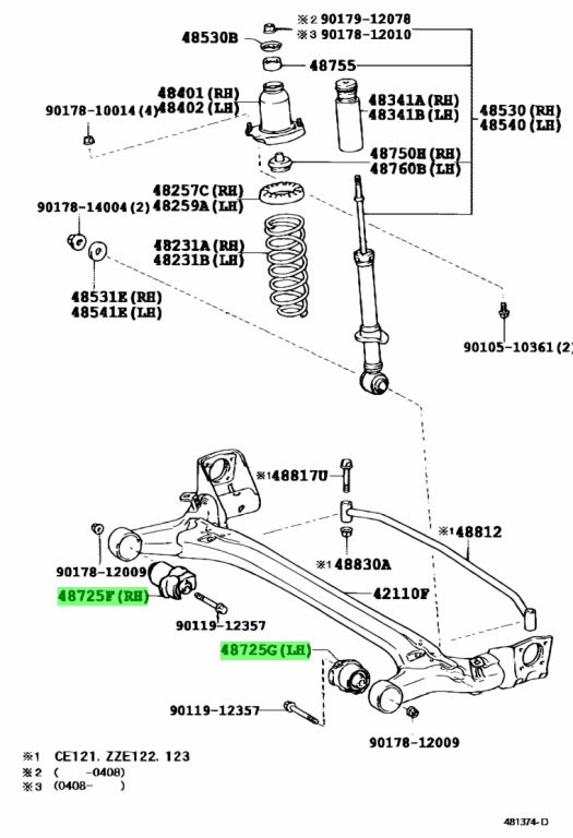 Buy Genuine Toyota 4872512560 (48725-12560) Bush, Rear Axle Carrier ...