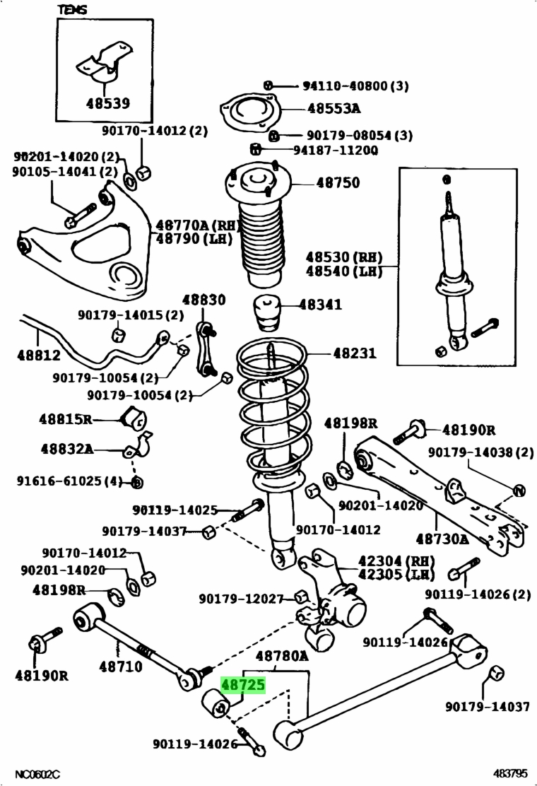 Buy Genuine Toyota 4872522110 (48725-22110) Bush. Prices, fast