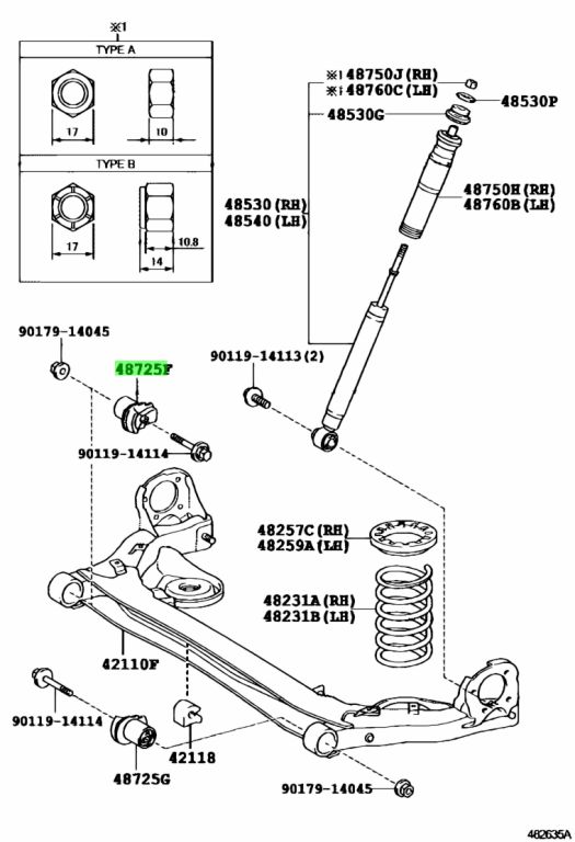 Buy Genuine Toyota 4872528091 (48725-28091) Bush, Rear Axle Carrier ...