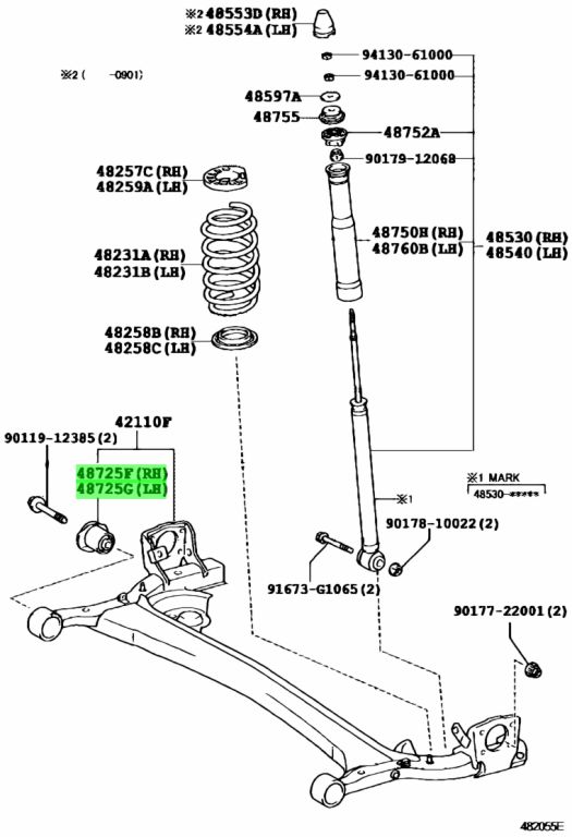 Buy Genuine Toyota 4872552060 (48725-52060) Bush, Rear Axle Carrier ...