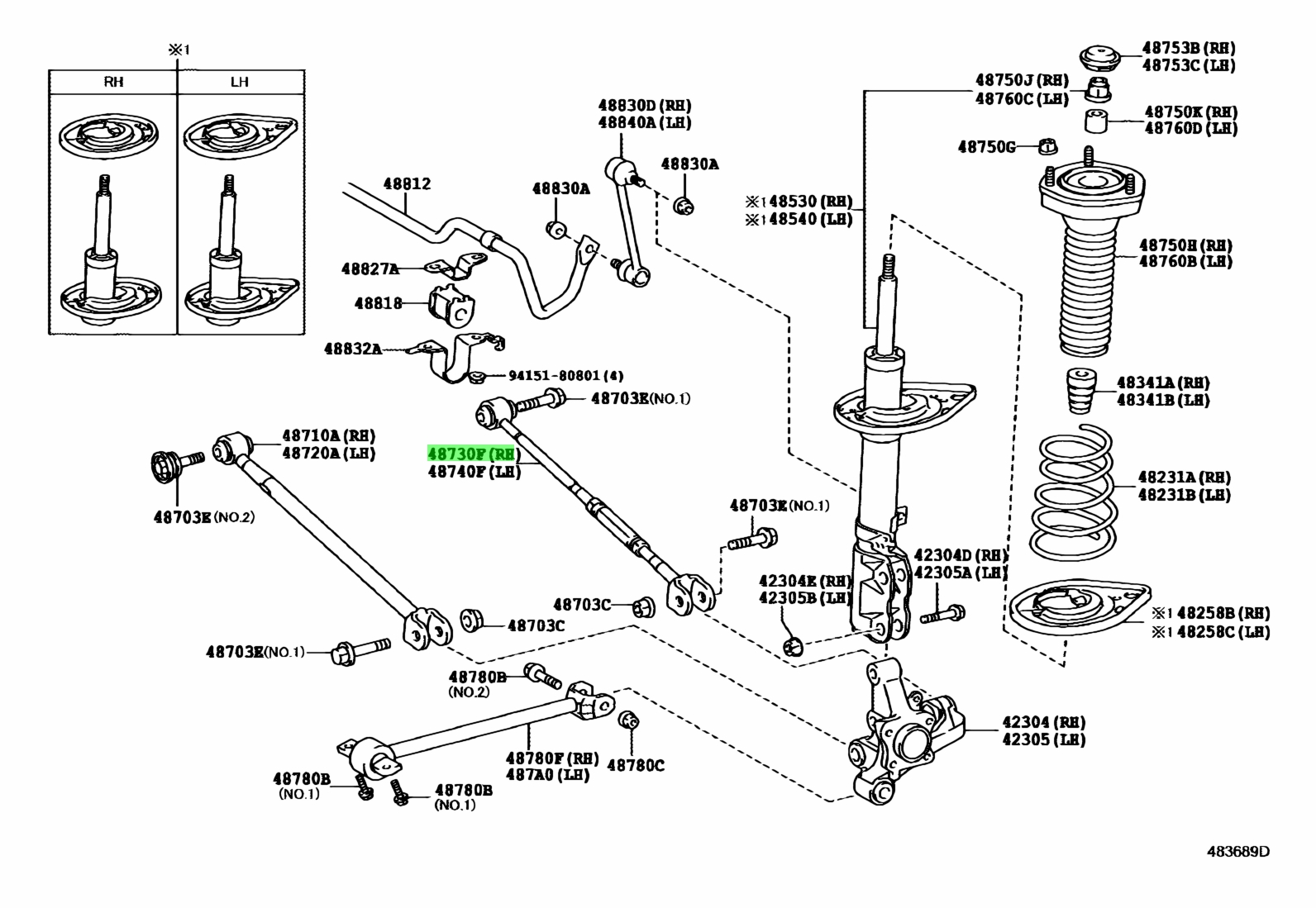 Buy Genuine Toyota 4873033140 (48730-33140) Arm Assy, Rear Suspension ...