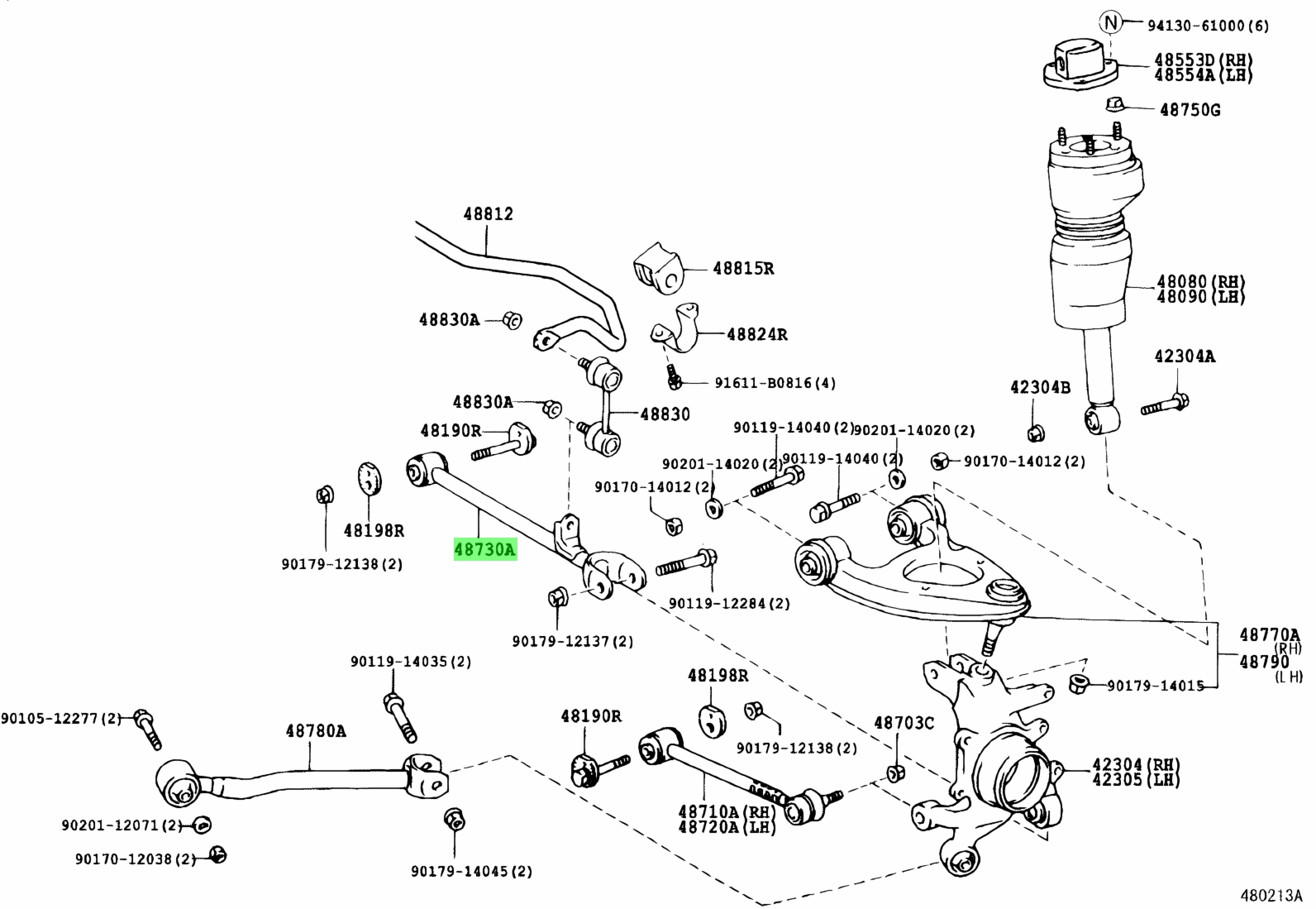 Buy Genuine Toyota 4873050031 (48730-50031) Arm Assy, Rear Suspension ...