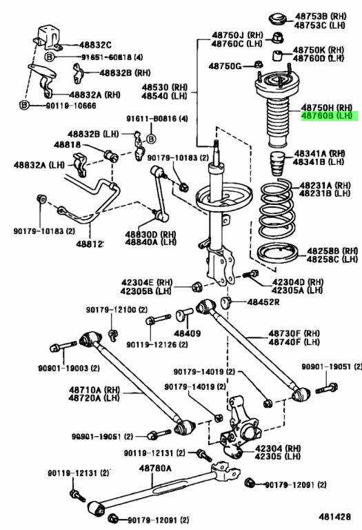 Buy Genuine Toyota 4876033060 (48760-33060) Support Assy Rear ...