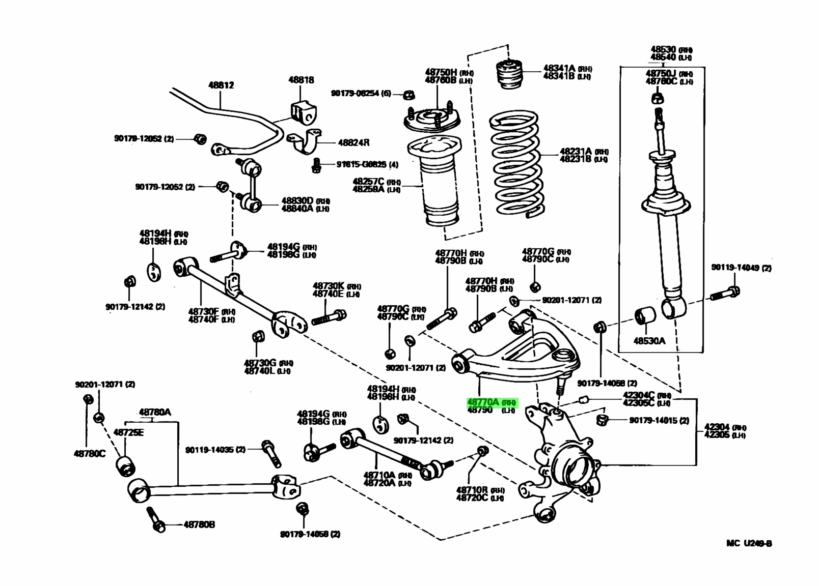 Buy Genuine Toyota 4877030020 (48770-30020) Arm Assy, Upper