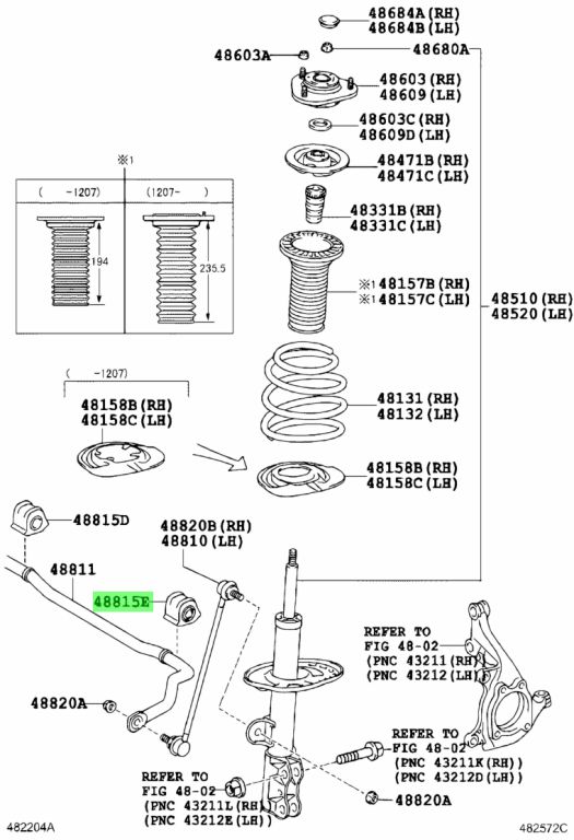 Buy Genuine Toyota 4881542090 (48815-42090) Bush, Front Stabilizer Bar ...