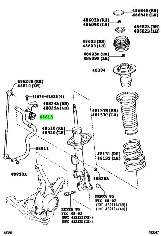 Buy Genuine Toyota 4881552080 (48815-52080) Bush, Front Stabilizer Bar ...