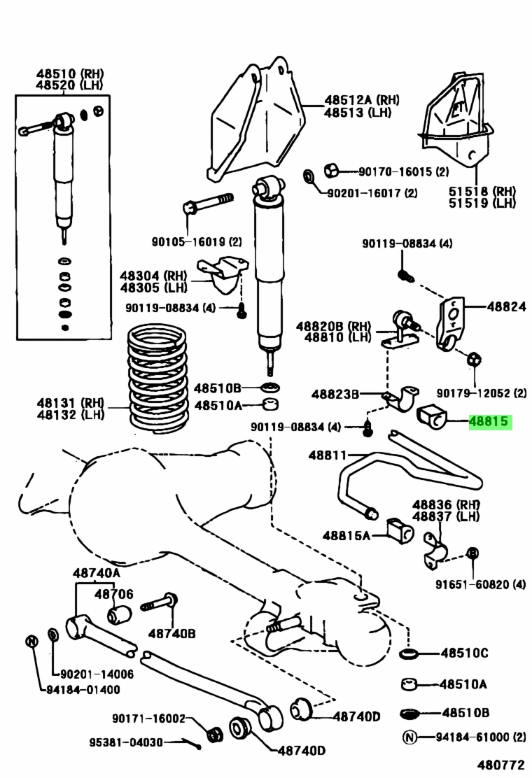 Buy Genuine Toyota 4881560020 (48815-60020) Bush, Stabilizer