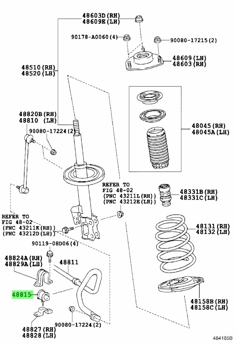 Buy Genuine Toyota 48815AE030 (48815-AE030) Bush, Front Stabilizer Bar ...