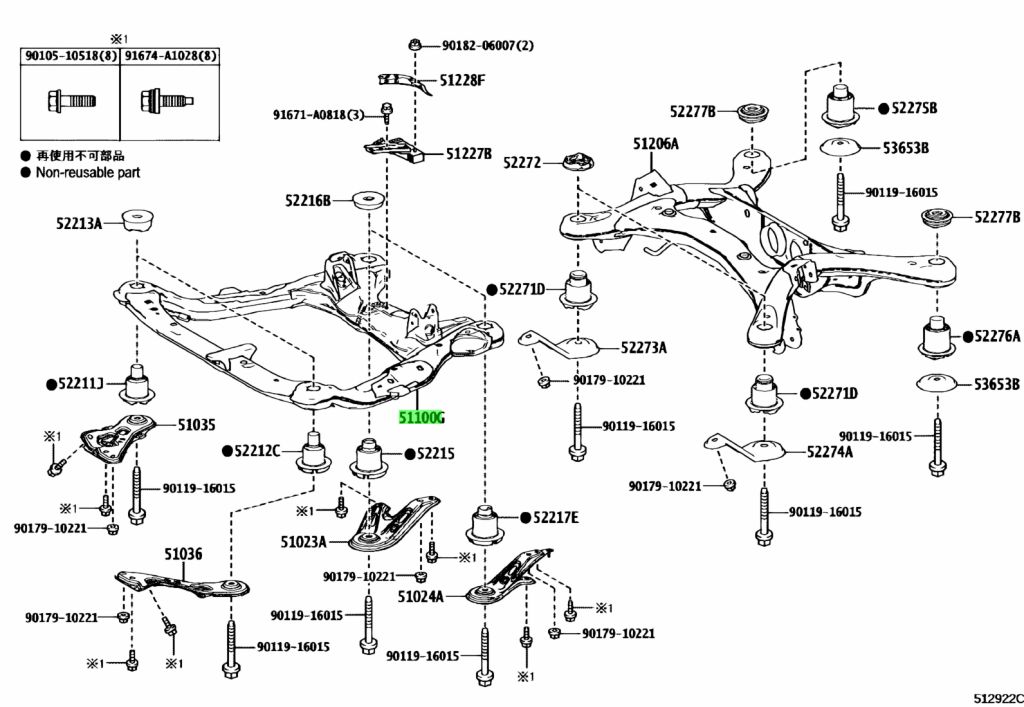 Buy Genuine Toyota 5110048091 (51100-48091) Frame Assy, Front. Prices ...