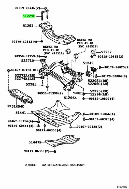 Buy Genuine Toyota 5122922060 (51229-22060) Plate, Suspension Member 