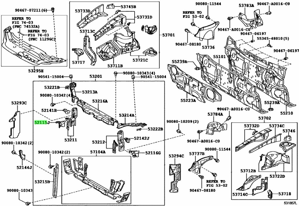 Buy Genuine Toyota 5211507010 (52115-07010) Support, Front Bumper Side ...