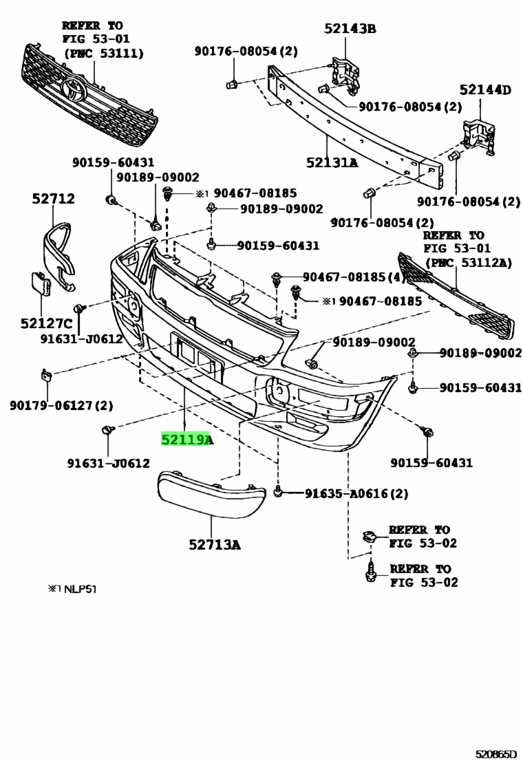 Купить Toyota 5210152010J0 (52101-52010-J0) Bumper Assy, Front. Цены, быстрая до