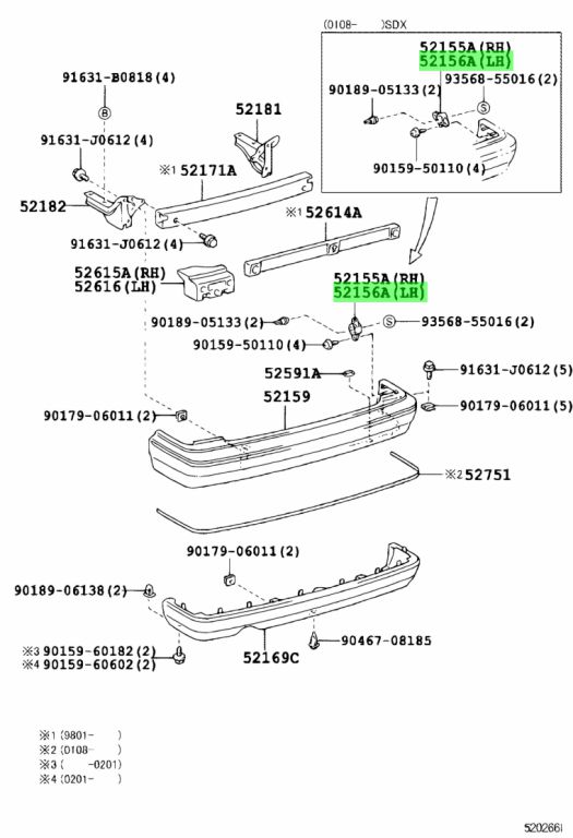 Buy Genuine Toyota 5215543010 (52155-43010) Support, Rear Bumper