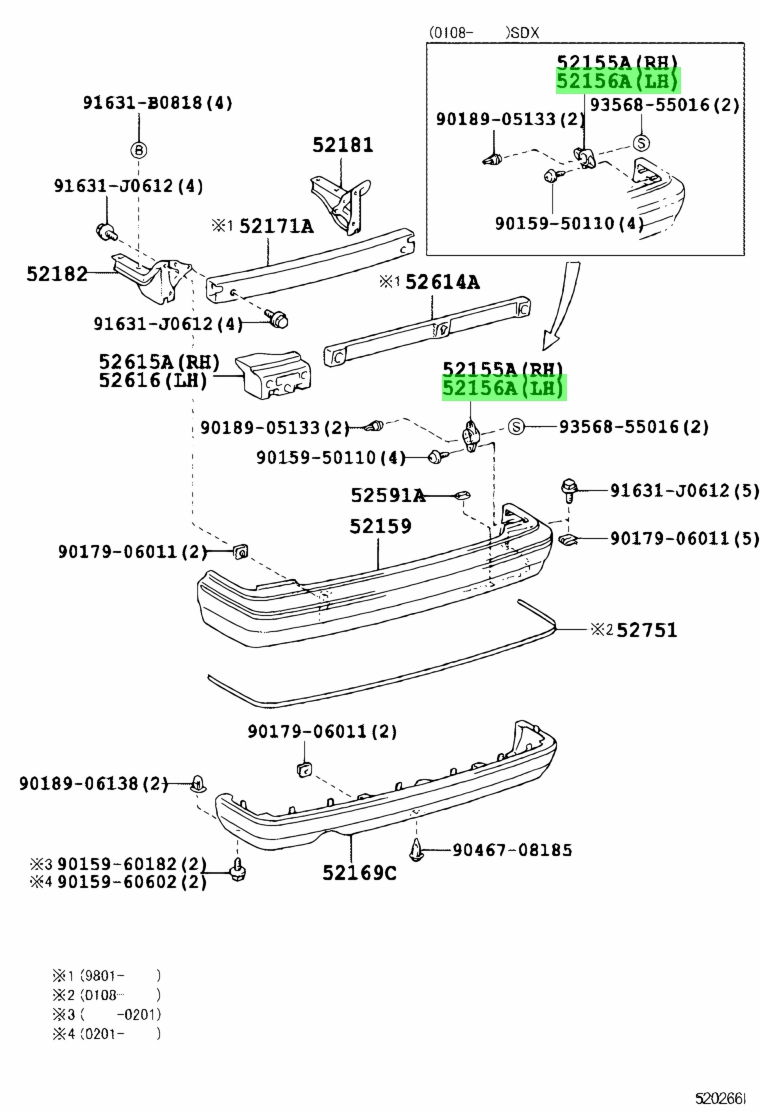 Buy Genuine Toyota 5215543010 (52155-43010) Support, Rear Bumper
