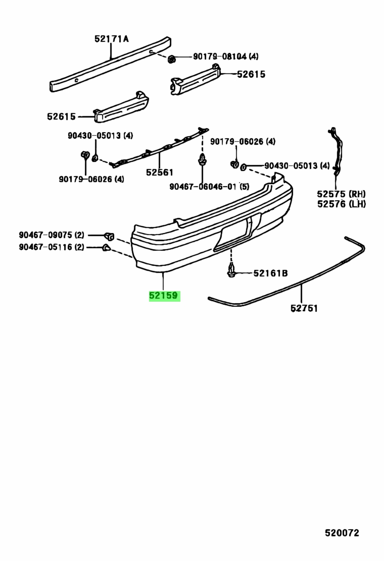 Купить Toyota 5211922810A0 (52119-22810-A0) Бампер для Toyota Mark II. Цены, быс