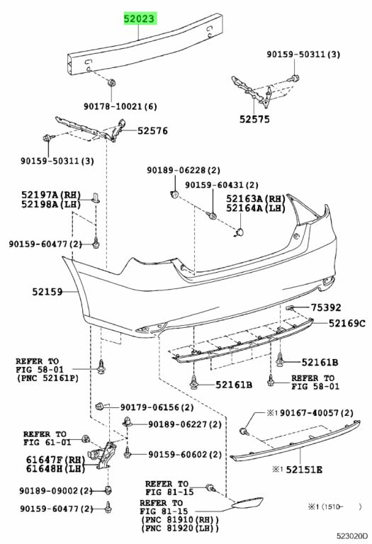 Buy Genuine Toyota 5217133150 (52171-33150) Reinforcement Sub-Assy ...