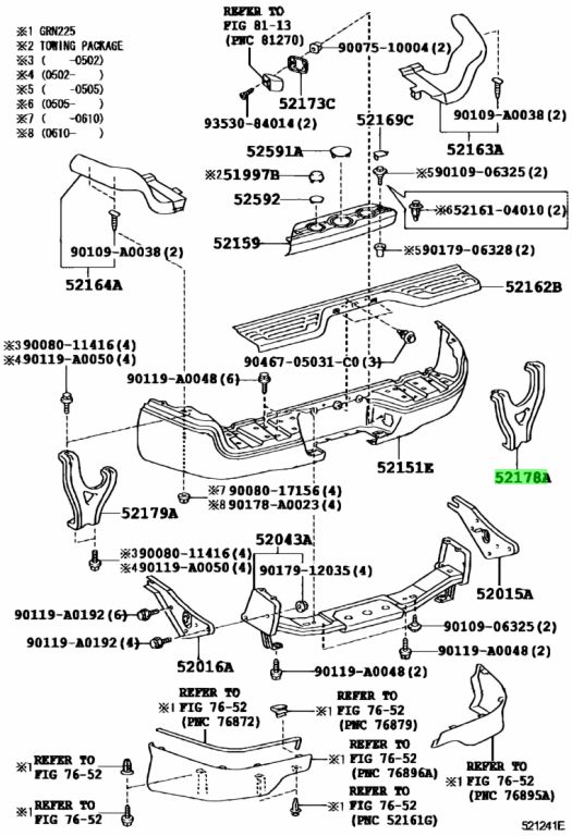 Buy Genuine Toyota 5217804010 (52178-04010) Reinforcement, Rear Bumper ...