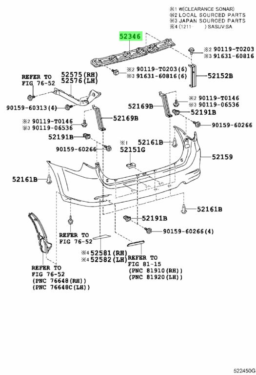 Buy Genuine Toyota 523460K010 (52346-0K010) Frame, Back Step, Rear for ...