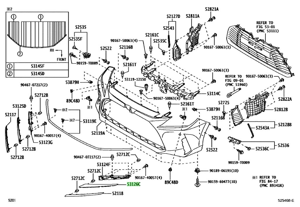 Buy Genuine Toyota 53126BZ900 (53126-BZ900) Moulding, Radiator