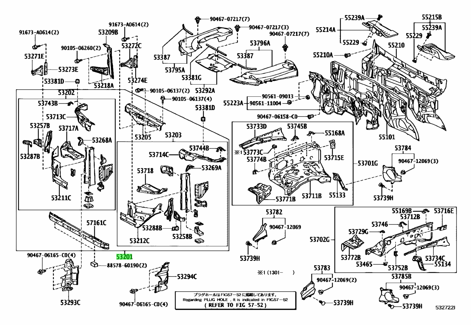 Buy Genuine Toyota 5320160271 (53201-60271) Support Sub-Assy, Radiator ...