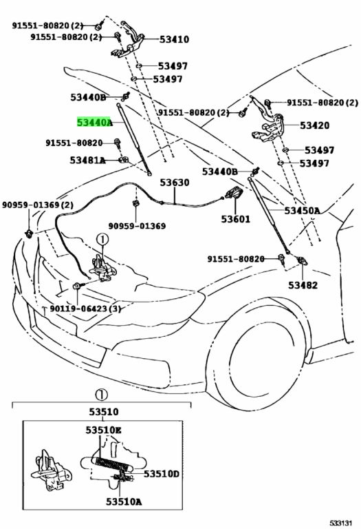 Toyota 534400W240 53440 0W240 Toyota toyota-534400w240-53440-0w240-toyota