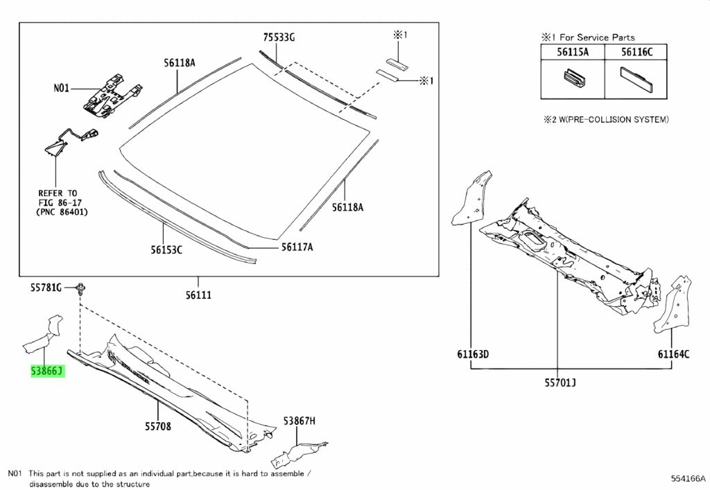 Buy Genuine Toyota 5386607020 (53866-07020) Seal, Front Fender To Cowl ...