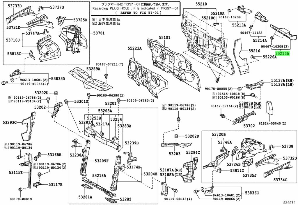 Buy Genuine Toyota 5521505020 (55215-05020) Pad, Dash Panel Insulator ...