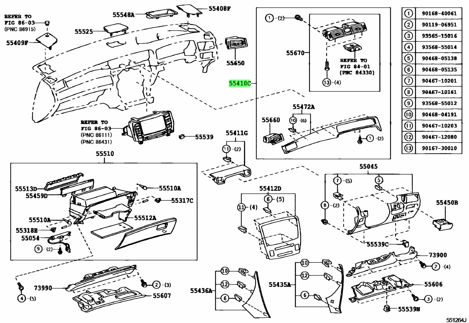 Buy Genuine Toyota 5541030A00B0 55410 30A00 B0 Panel Assy Instrument 