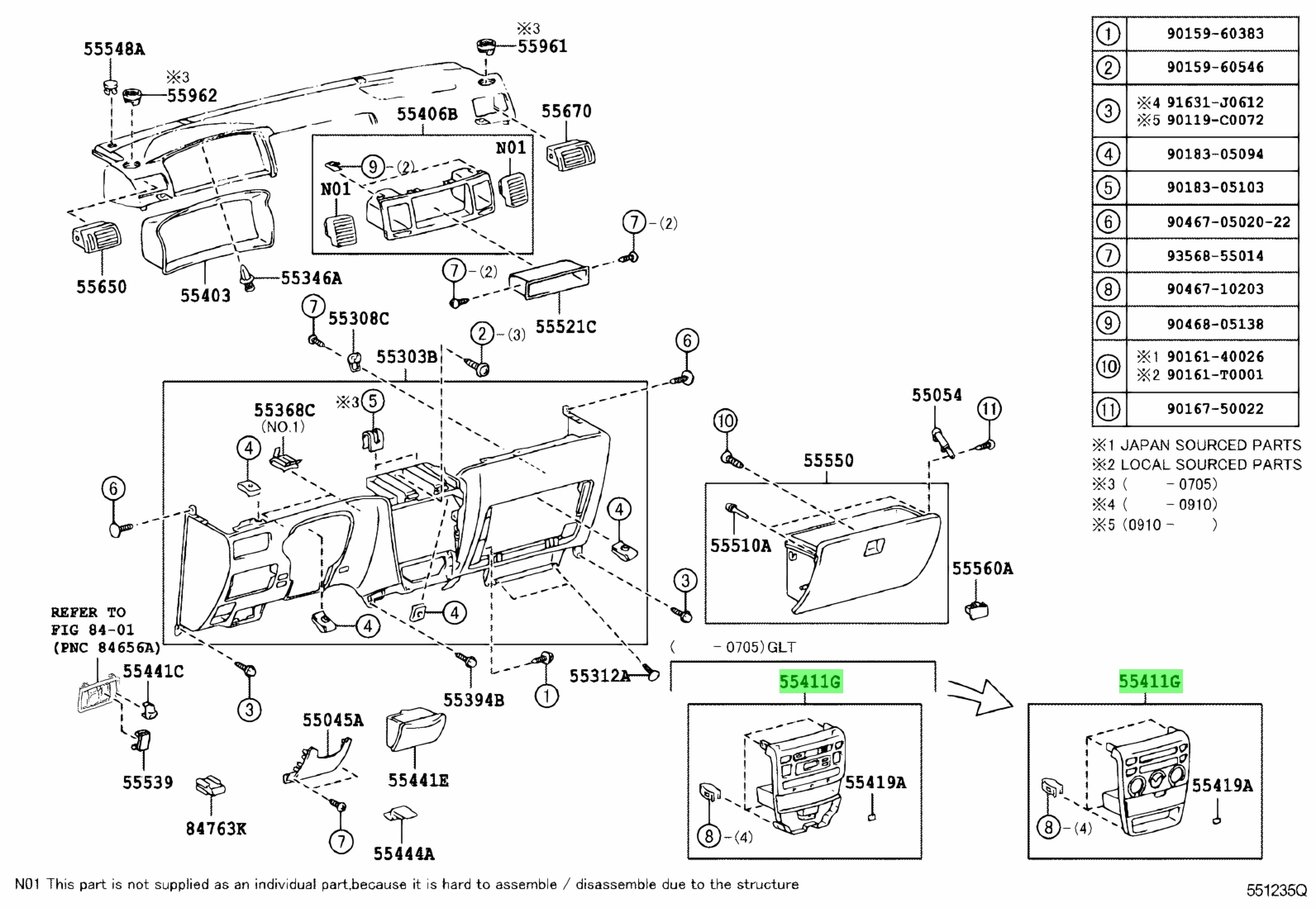 Buy Genuine Toyota 5542012360b0 (55420-12360-b0) Panel, Instrument 