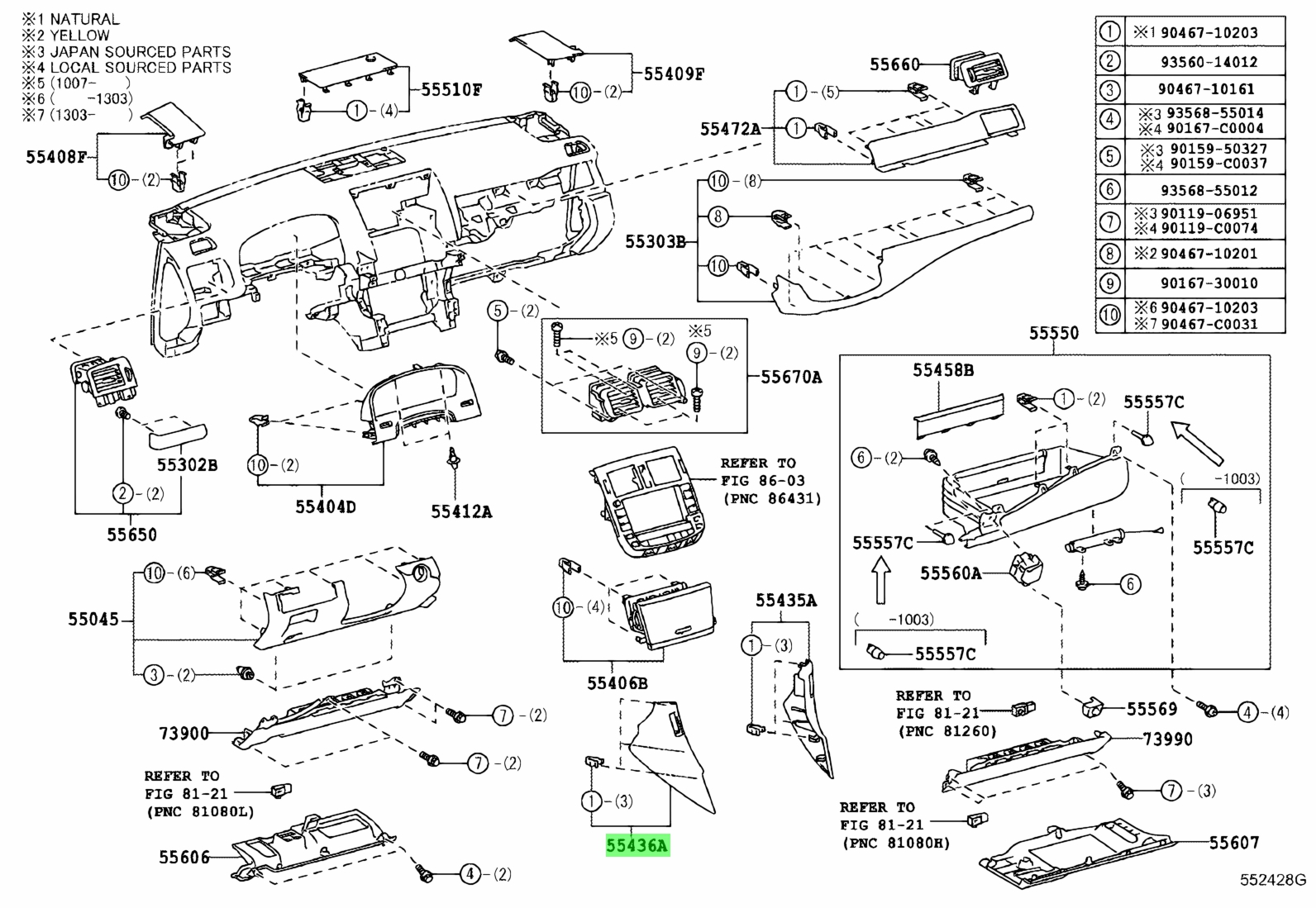 Buy Genuine Toyota 554360n050c0 (55436-0n050-c0) Panel, Instrument 