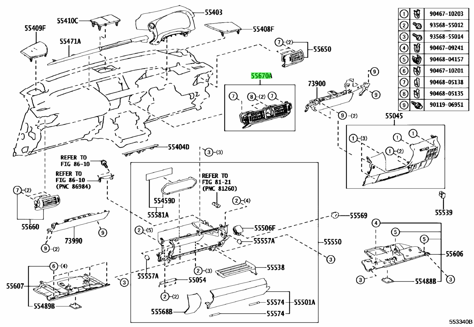 Buy Genuine Toyota 5567024081C0 (55670-24081-C0) Register Assy ...