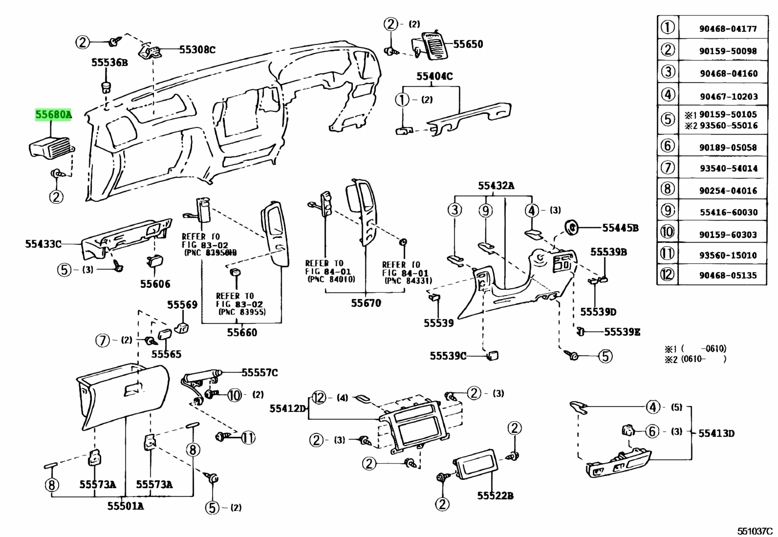 Buy Genuine Toyota 5568060080B0 (55680-60080-B0) Register Assy ...